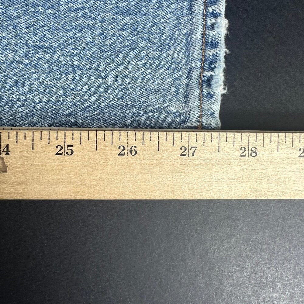 Silver Jeans Women's 28x27 Frisco Straight Ankle Blue Distressed Denim Tag 27x28 - Picture 12 of 16